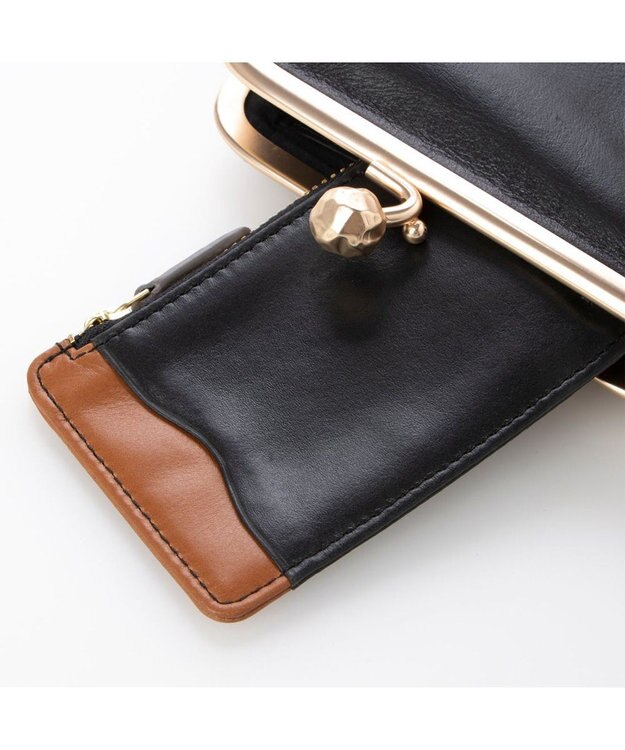 UNBILLION perche フラグメントケース付きアンティーク調ガマグチS ブラック