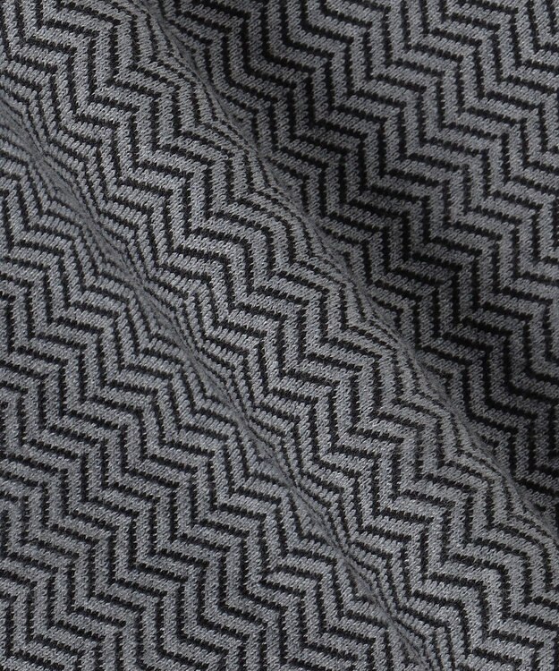 自由区 L 【WEB限定・マルチウェイ・洗える】ヘリンボーン柄リバーシブルニット セットアップ ブラック×グレー柄