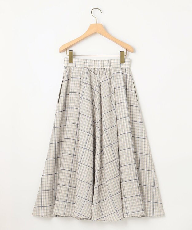 組曲 【洗える】シアーチェック スカート ベージュ系3