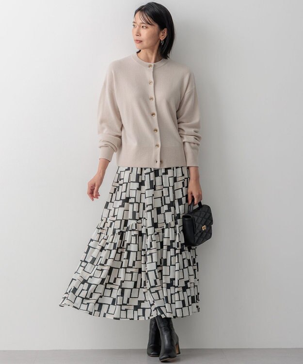 23区 キルティング トップハンドル ショルダーバッグ ブラック系