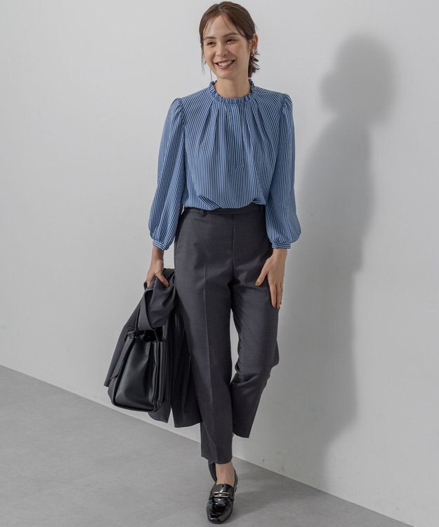 組曲 L ハンサムツイルテーパード パンツ グレー系