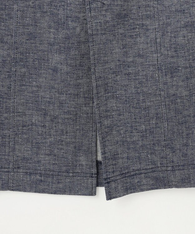 自由区 【洗える】コットンリネンシャンブレー スカート インディゴ系