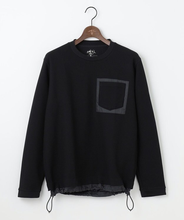 JOSEPH ABBOUD MOUNTAIN 【吸水速乾/通気性】ハイゲージワッフル Ｔシャツ ブラック系