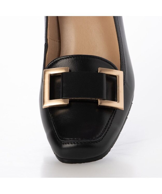 ing <ing>スクエアバックルローファーパンプス ブラック