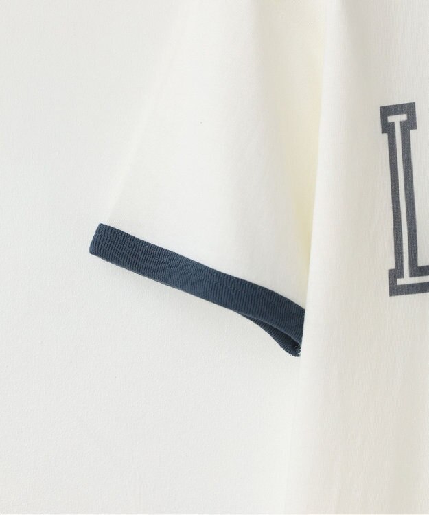 LENO RINGER T-SHIRT / リンガーTシャツ WHITE×NAVY