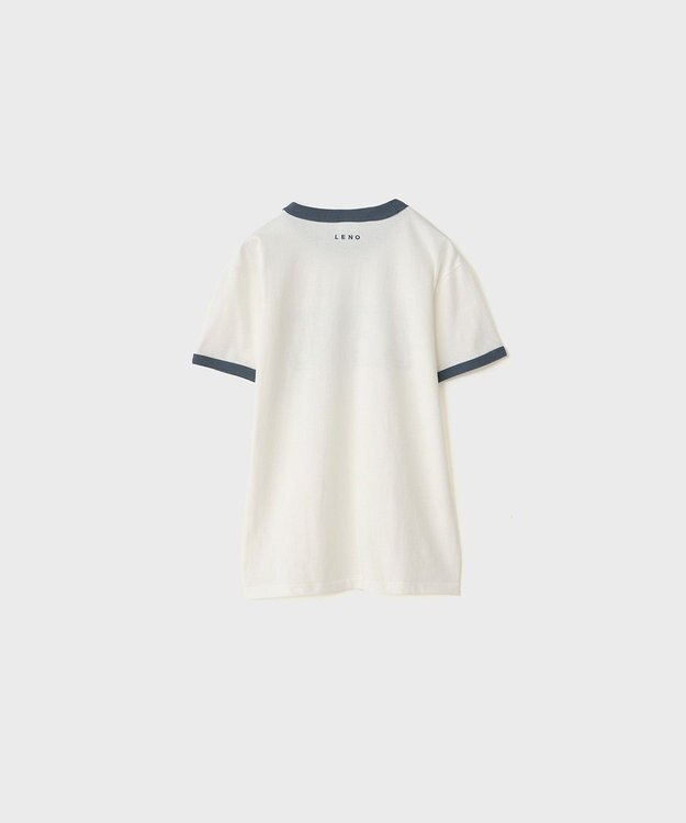LENO RINGER T-SHIRT / リンガーTシャツ WHITE×NAVY