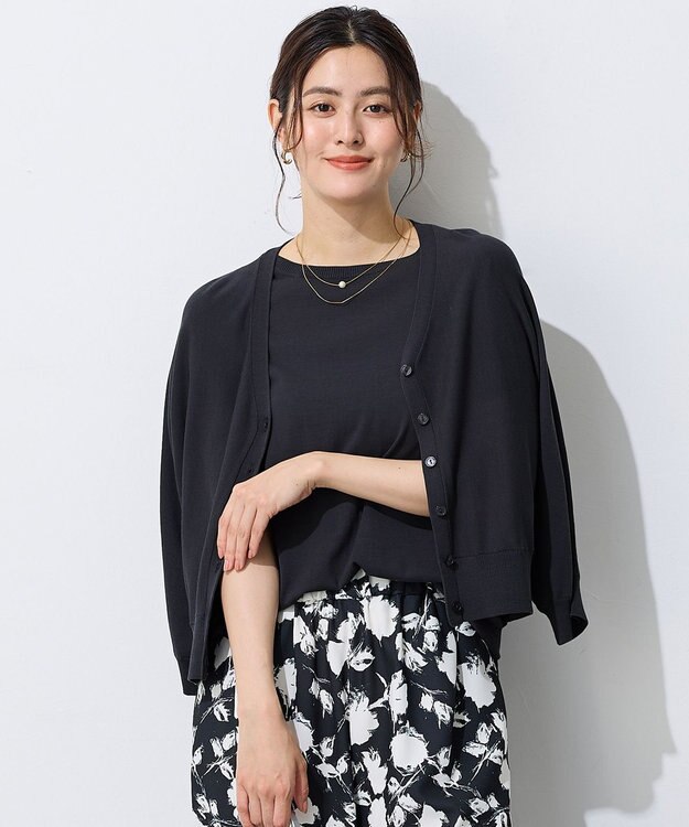 ANY L 【接触冷感/UVカット/抗菌防臭/手洗い可/アンチピリング】ファンクションカーディガン チャコール