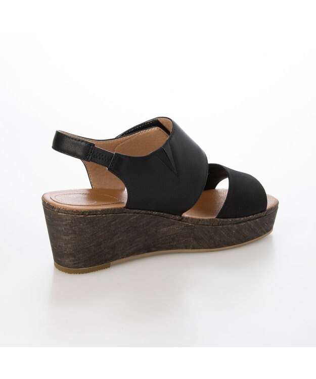 ing <ing>ワンポイントウエッジソールサンダル ブラック