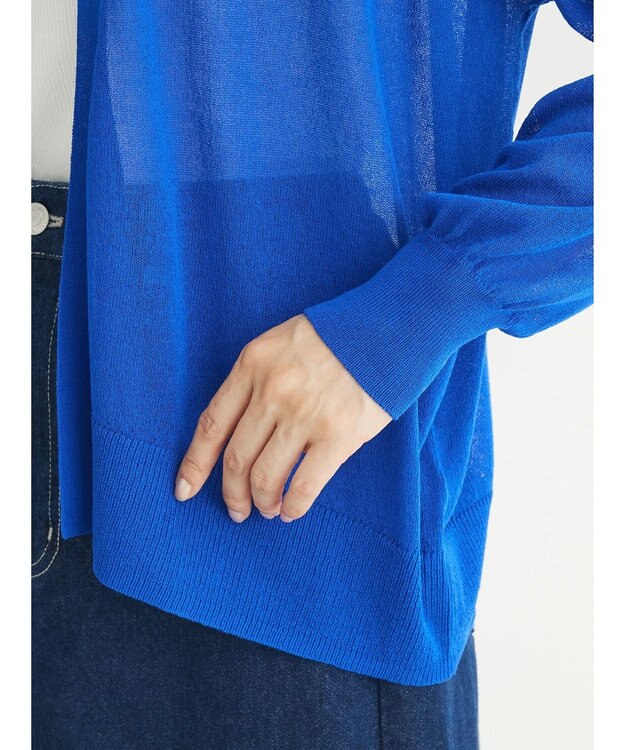 Green Parks 接触冷感　推しニット　ゆったりカーディガン Blue