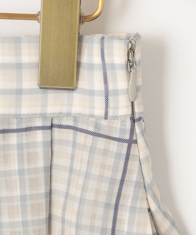 組曲 【洗える】シアーチェック スカート ベージュ系3