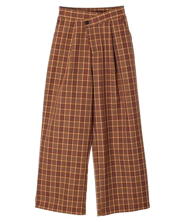 Green Parks ・ＥＬＥＮＣＡＲＥ　ＤＵＥ　チェックワイドパンツ Brown