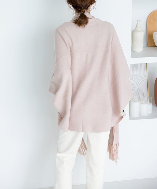 Tiaclasse 【洗える】ストール風カーディガン ピンク