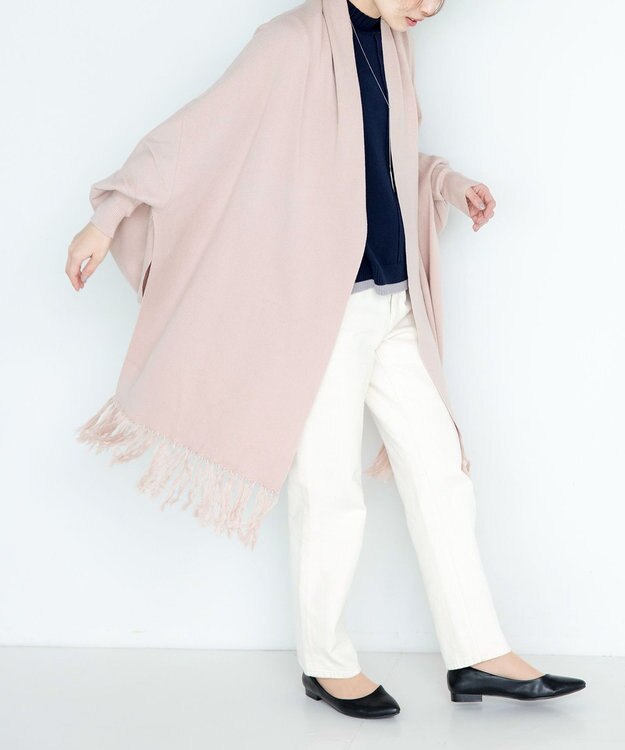 Tiaclasse 【洗える】ストール風カーディガン ピンク