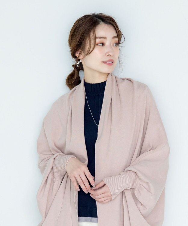Tiaclasse 【洗える】ストール風カーディガン ピンク
