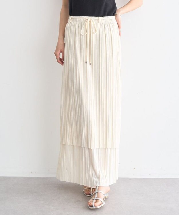 earth music&ecology プリーツレイヤードライクスカート Ivory