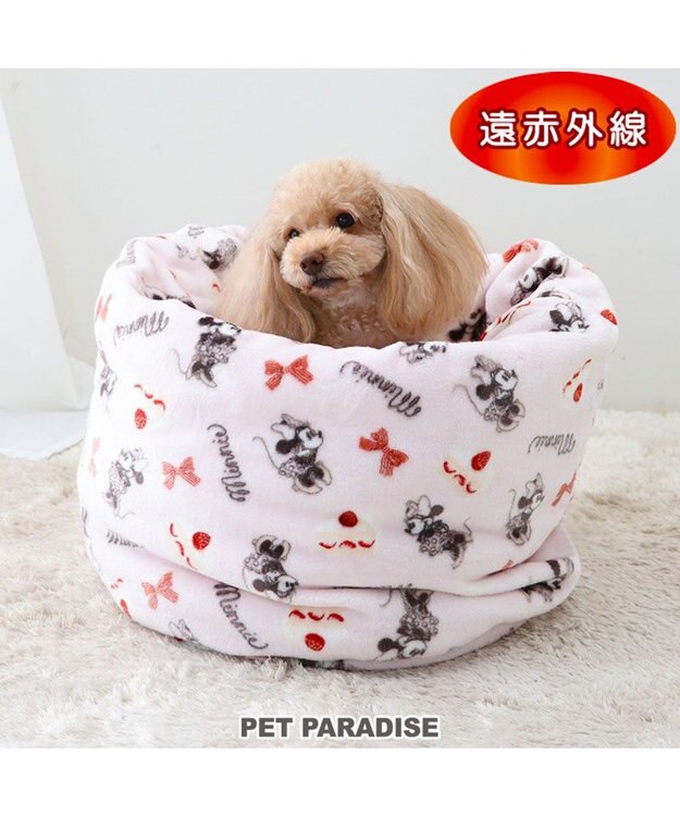 PET PARADISE ディズニー ミニーマウス 筒形寝袋 遠赤外線 《ケーキ柄》 42×70cm ケーキ柄