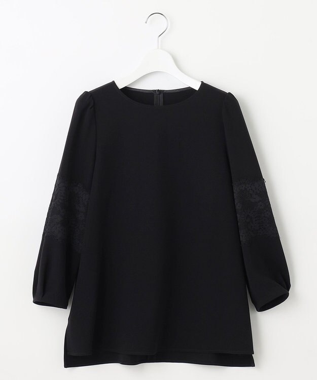 23区 【セットアップ対応】トリアセダブルジョーゼット ブラウス ブラック系