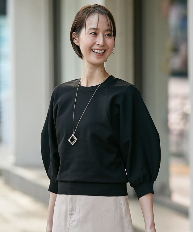 自由区 【XSサイズ～/洗える】ポリエステルハイゲージ プルオーバーニット ブラック系