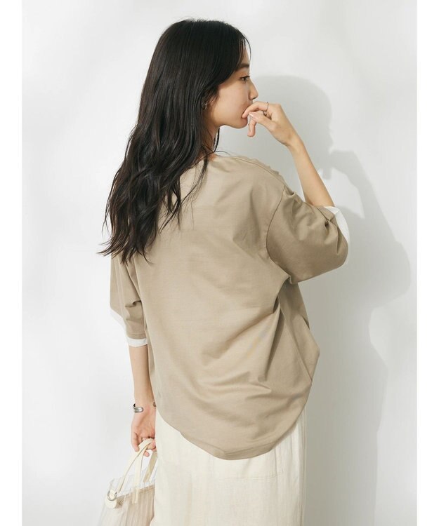 CRAFT STANDARD BOUTIQUE 【ＵＶカット】布帛切り替えプルオーバー Beige