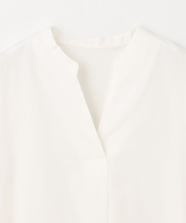 ANY 【洗濯機可】エンブロイダリー スキッパーチュニックブラウス オフ