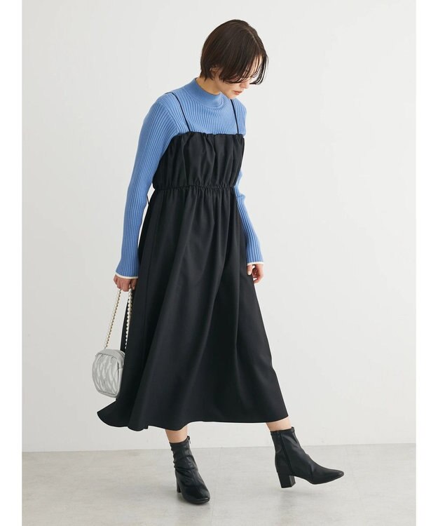 Green Parks ・ＥＬＥＮＣＡＲＥ　ＤＵＥ　ギャザーキャミワンピース Black