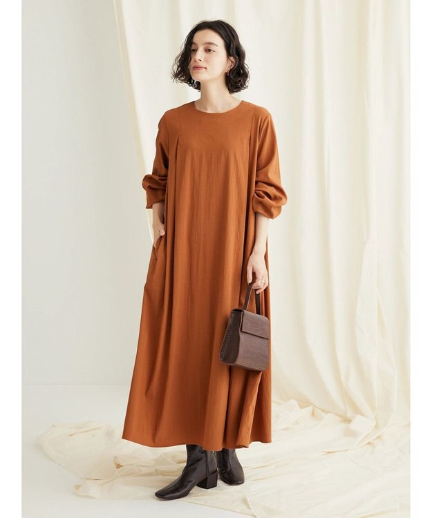 CRAFT STANDARD BOUTIQUE レーヨンデシンドレッシーワンピース Orange