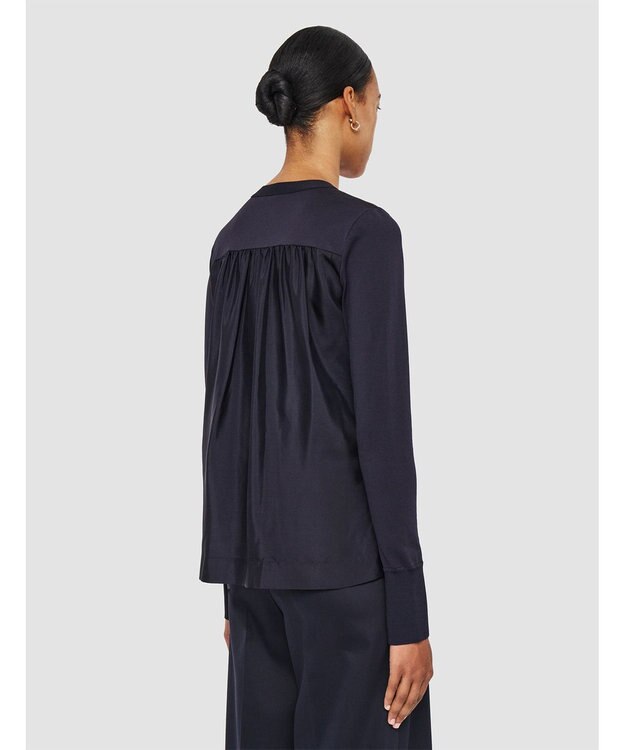 JOSEPH ジャージーハボタイ　ロングスリーブカーディガン Navy