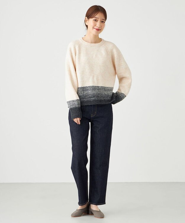 SHARE PARK LADIES 【洗える】グラデーションニット ベージュ系