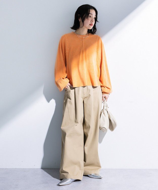 Green Parks ウ゛ィンテージ加工ドルマンカットプルオーバー Orange