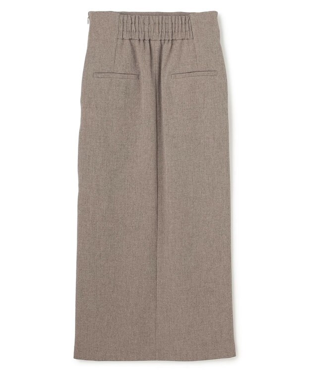 uncrave ウォッシャブルウールライクツイル Iラインスカート シャンブレーチャコール