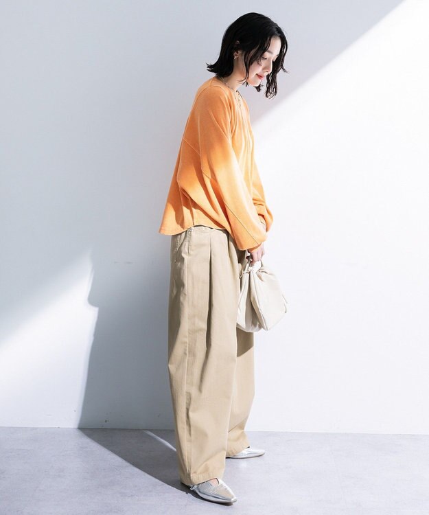 Green Parks ウ゛ィンテージ加工ドルマンカットプルオーバー Orange