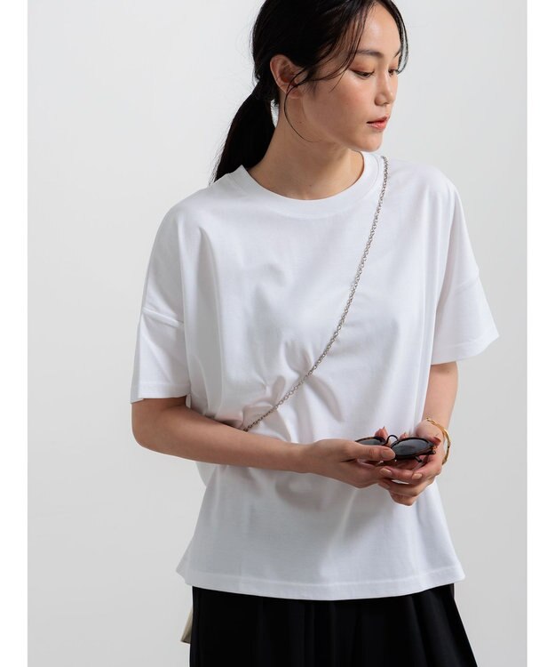 Te chichi 【遮熱/調温】ワイドTシャツ オフホワイト