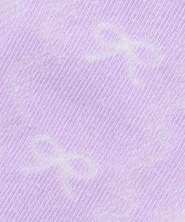 ANY KIDS リボン柄 ジャガード ハイソックス ラベンダー