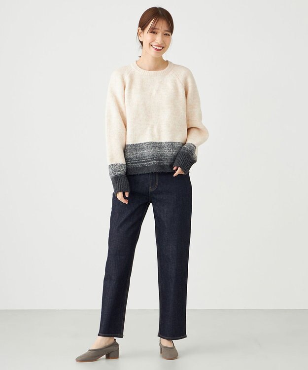 SHARE PARK LADIES 【洗える】グラデーションニット ベージュ系