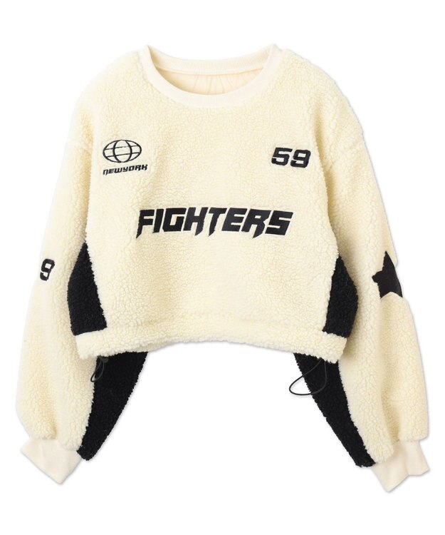 WEGO スポーツグラフィックボアショートプルオーバー ホワイト