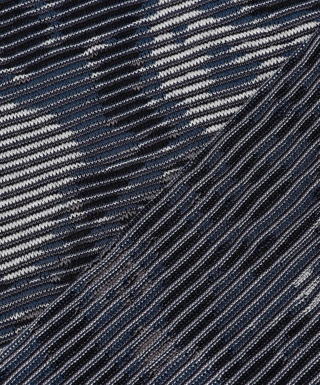 JOSEPH HOMME オリエンタルブラインドジャガード　クルーネック半袖ニットTEE ネイビー系