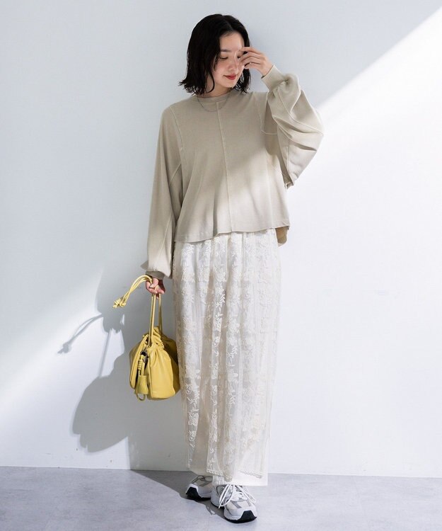 Green Parks ウ゛ィンテージ加工ドルマンカットプルオーバー Beige