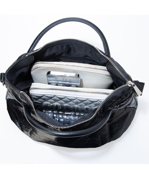 UNBILLION カシュカシュ cachechche / ソフトメタリック2wayミニトート ブラック