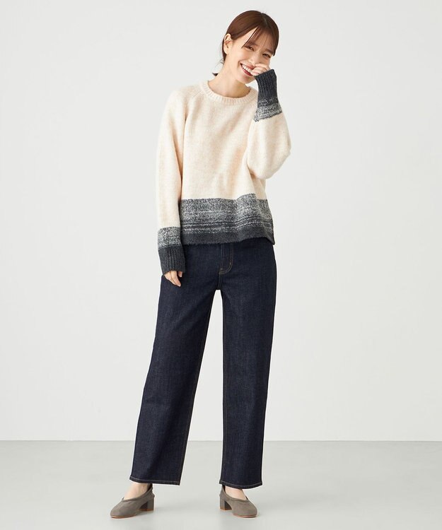 SHARE PARK LADIES 【洗える】グラデーションニット ベージュ系