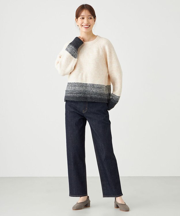 SHARE PARK LADIES 【洗える】グラデーションニット ベージュ系