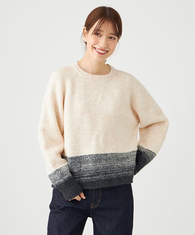 SHARE PARK LADIES 【洗える】グラデーションニット ベージュ系