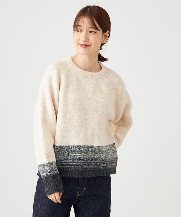 SHARE PARK LADIES 【洗える】グラデーションニット ベージュ系