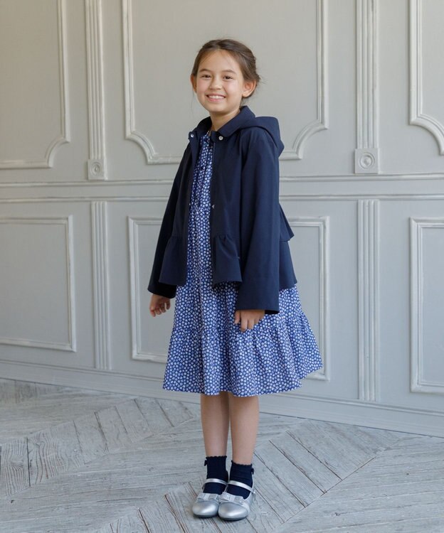 組曲 KIDS 【150-160㎝】【撥水】フリル マウンパ ネイビー