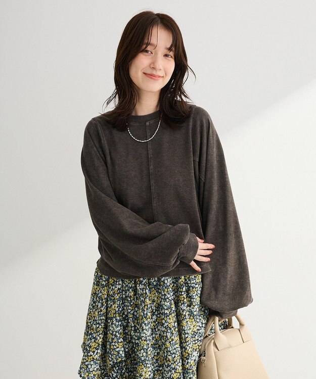 Green Parks ウ゛ィンテージ加工ドルマンカットプルオーバー Charcoal Gray