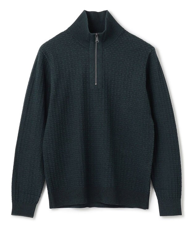 JOSEPH HOMME 【WEB限定】ヴィスコースリンクス　ハーフジップニット ピーコックグリーン系