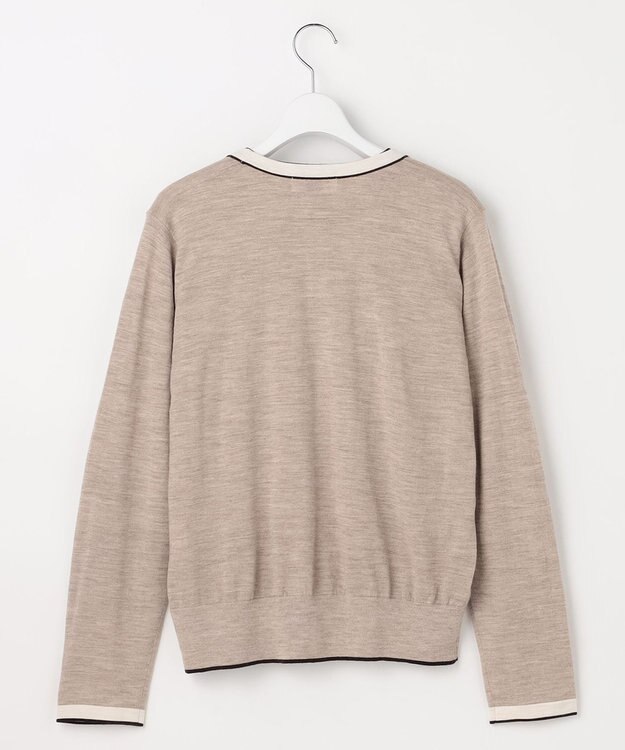 J.PRESS LADIES L トリムツイン ニット ベージュ系