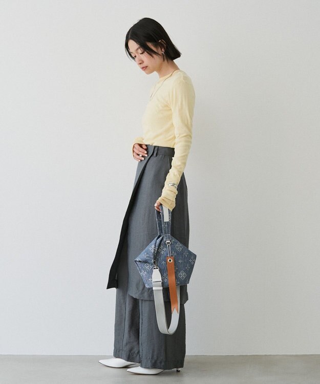 russet デニムジャガード丸底2WAYワンショルダーバッグ(CE-1686) Indigo