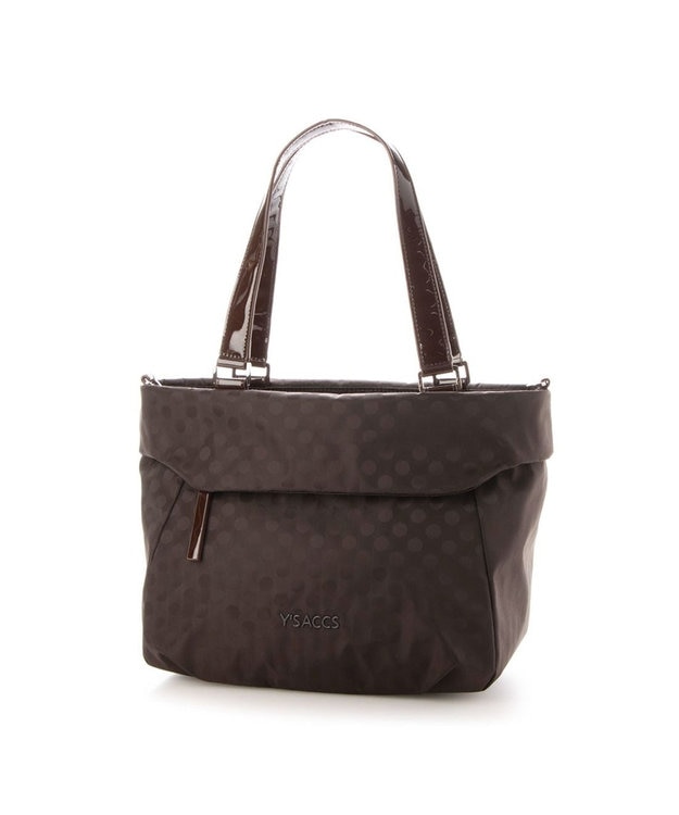 Y'SACCS Polka Dots 口折れ2wayトート Sサイズ チョコ