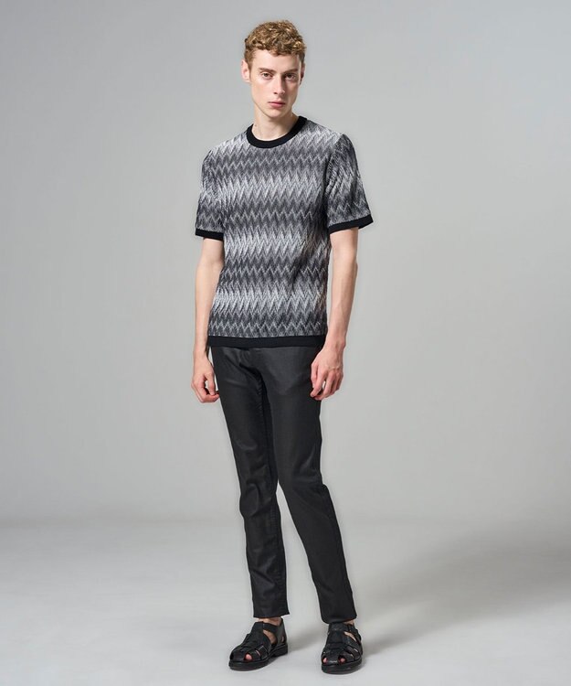 JOSEPH HOMME 【新柄】フォググラデーション　半袖クルーネックニット グレー系1