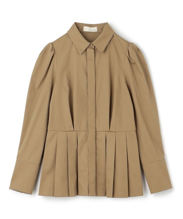 uncrave コットンツイル ペプラムシャツ（uncrave WHITE） カーキベージュ